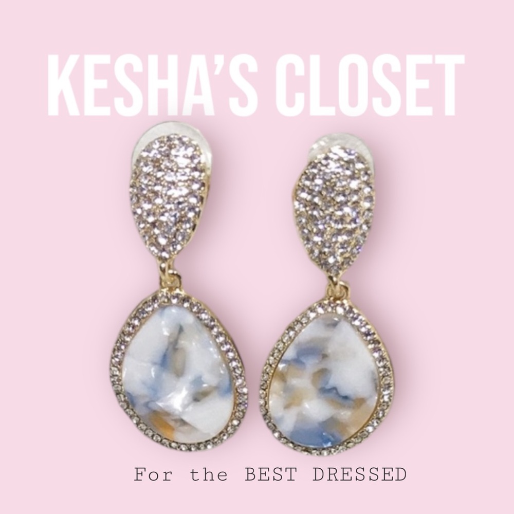 Marble Resin Drop Earrings